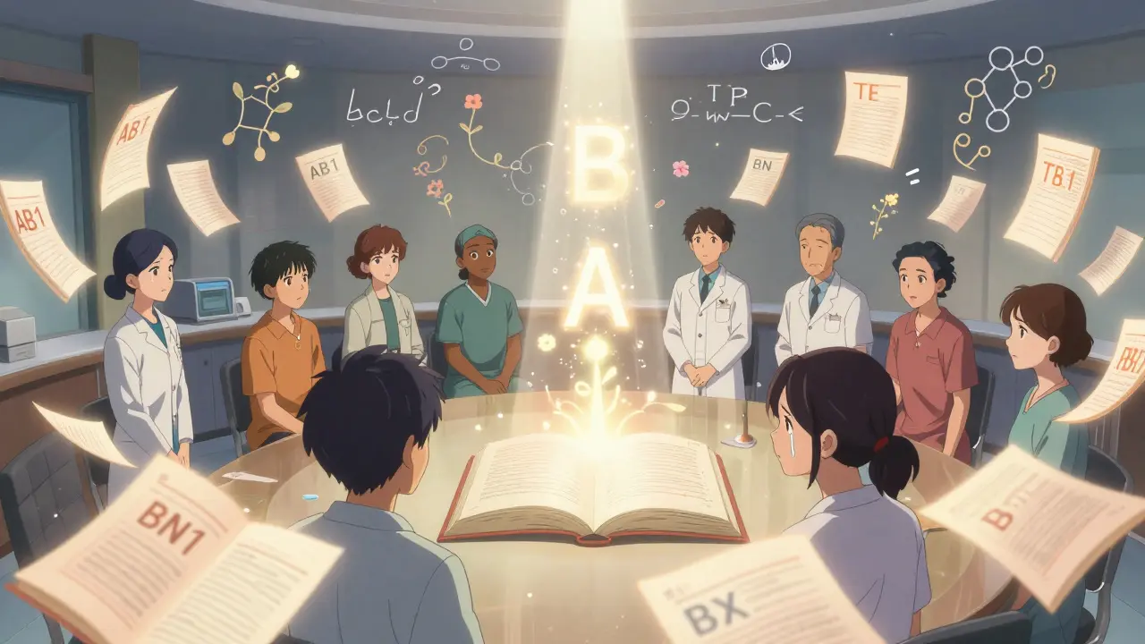 Des pages de l'Orange Book flottent dans une pièce magique, transformant les codes 'B' en 'A' sous une lumière dorée.