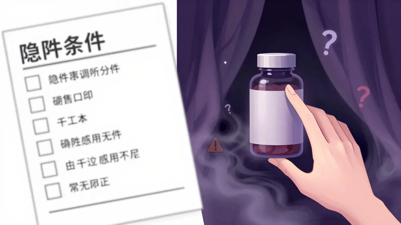 Illustration conceptuelle montrant le manque de transparence des étiquettes de compléments.