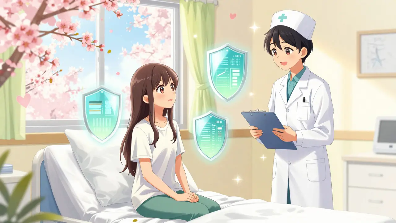 Patient surveillé avec succès dans une chambre lumineuse et apaisante.