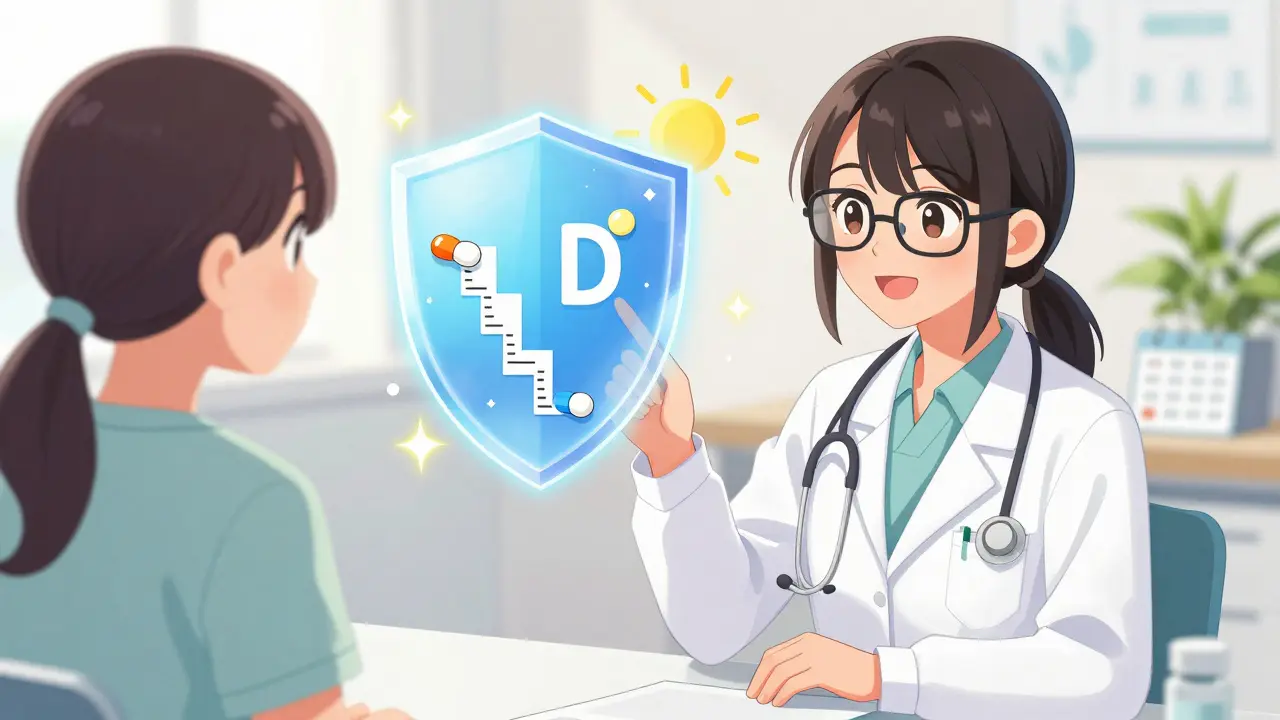 Une doctoresse anime explique les protocoles de sécurité avec des symboles protecteurs