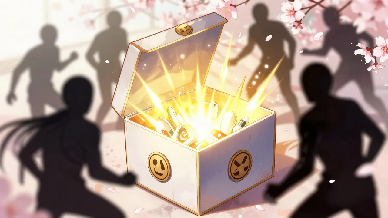 Boîte de pharmacie certifiée protégeant contre les contrefaçons en style anime