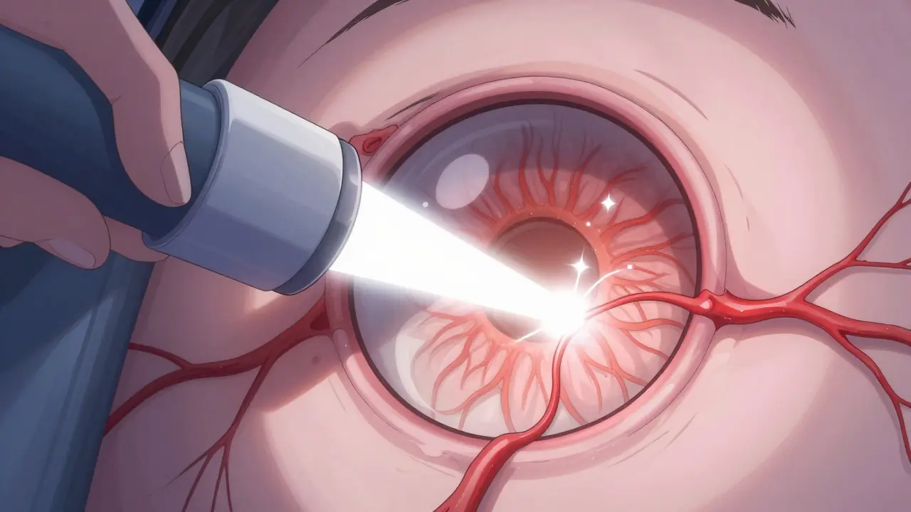Traitement au laser précis sur une rétine stylisée en manga shoujo
